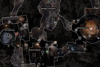 Tac-Map spoiler-free di Astra Malorum in Black Ops 7 Zombies, con Wall Buy e punti chiave sempre visibili.