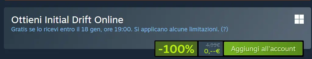 Ora gratis su Steam: questo gioco di corse è offerto con lo sconto del 100%