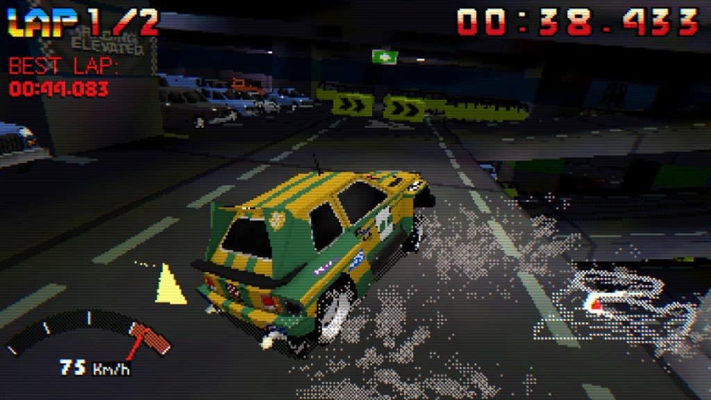 Parking garage rally circuit