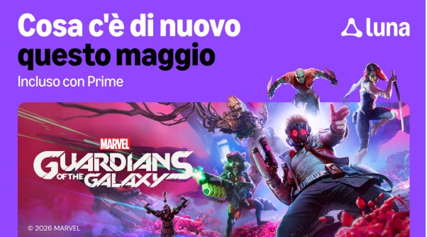 Amazon luna: i nuovi giochi di maggio 2026 includono guardians of the galaxy e resident evil 2