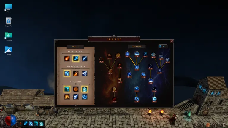 Deskrawl Idle ARPG con menu abilità e talenti