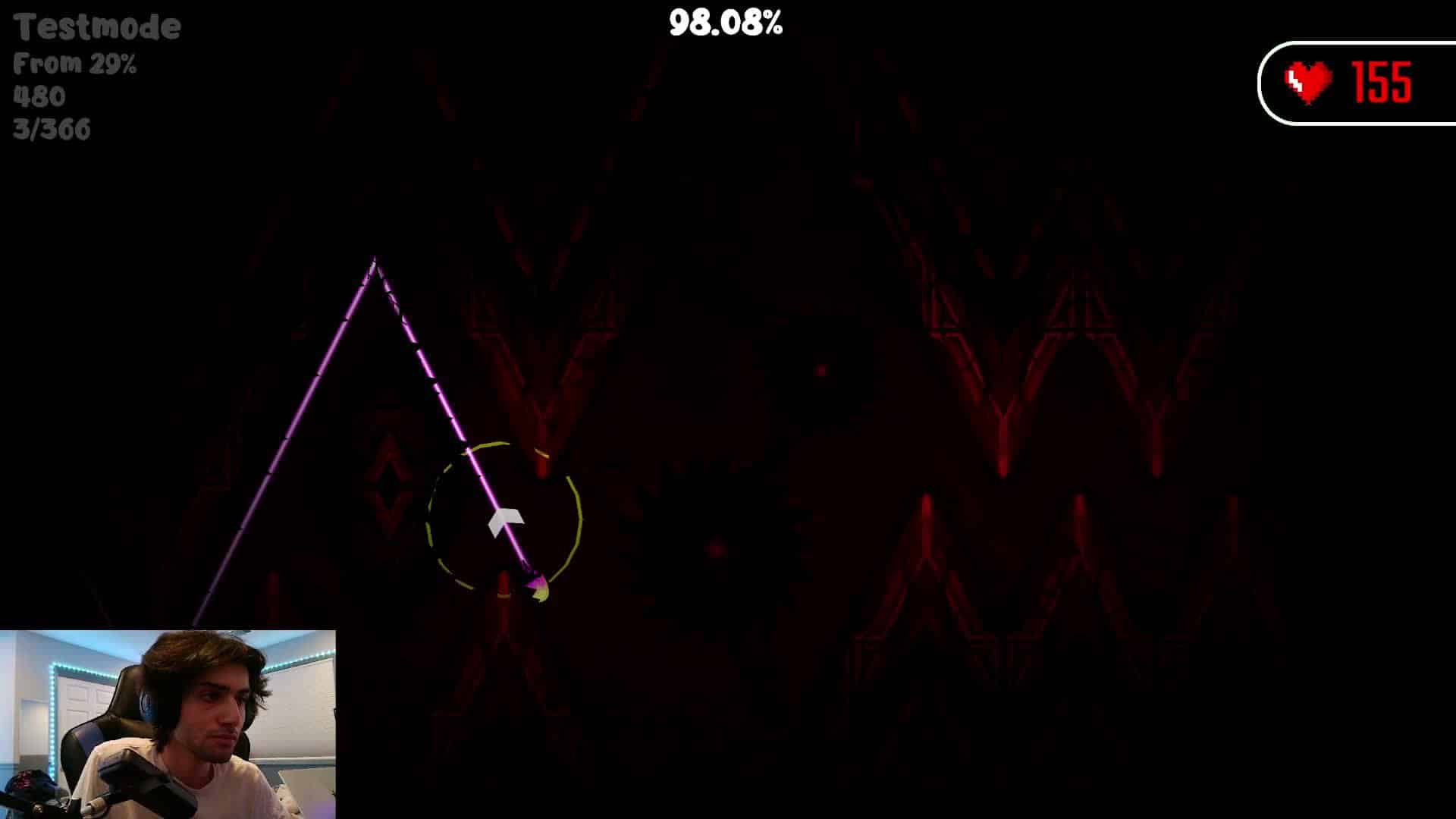Geometry dash: doggie fallisce grief al 97% per la seconda volta Doggie durante una run avanzata di grief su geometry dash