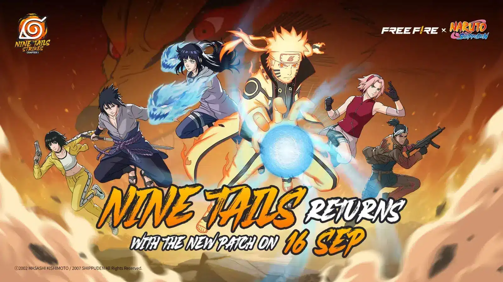 Free fire x naruto shippuden nine tails returns 2026