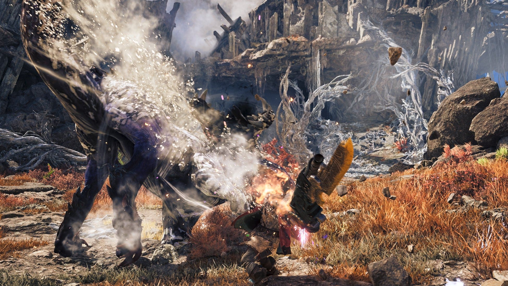 Monster hunter wilds ascendance, cacciatore affronta un mostro dell'espansione