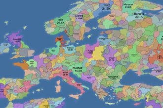 Mappa multiplayer di openfront con territori e giocatori