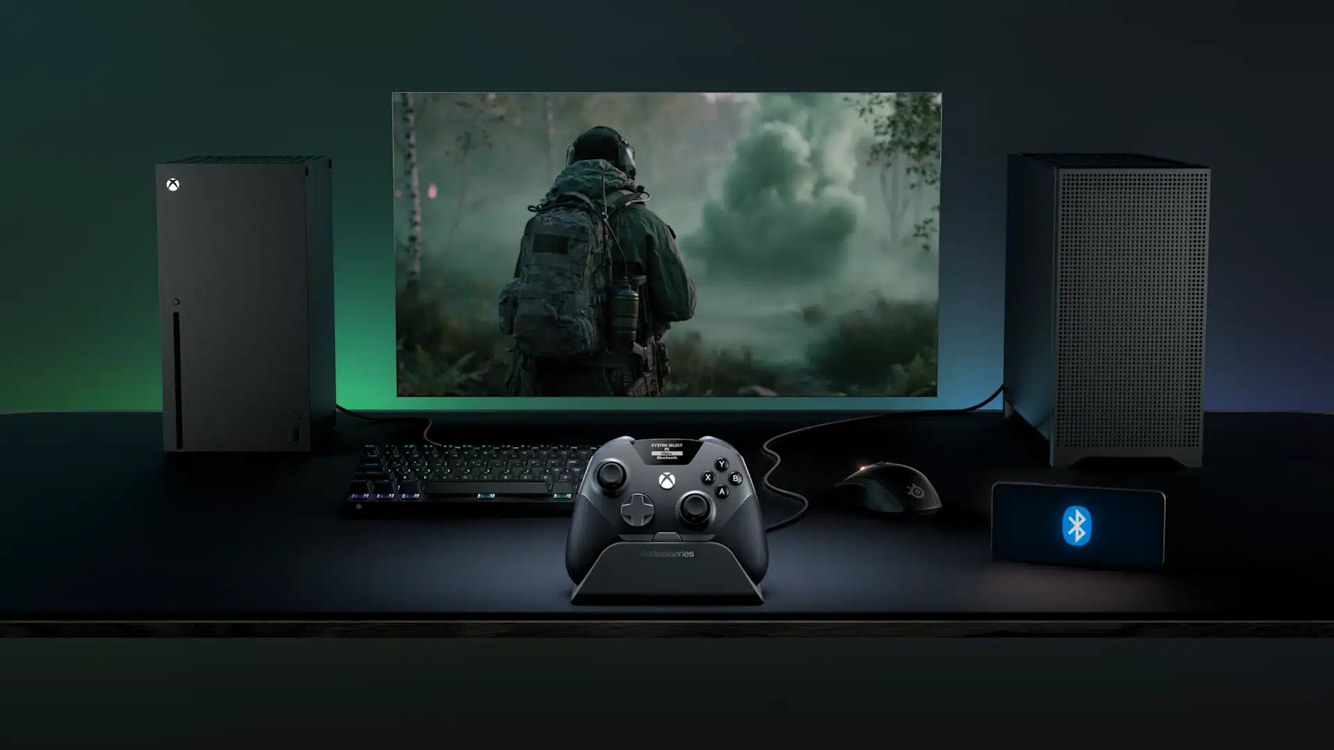 Steelseries aeon pro: il controller xbox e pc da 259,99 € punta sul quickswitch Steelseries aeon pro in una postazione con xbox e pc