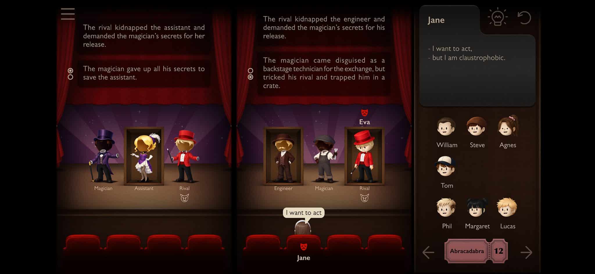 Uno dei puzzle teatrali di villain! Di triomatica games