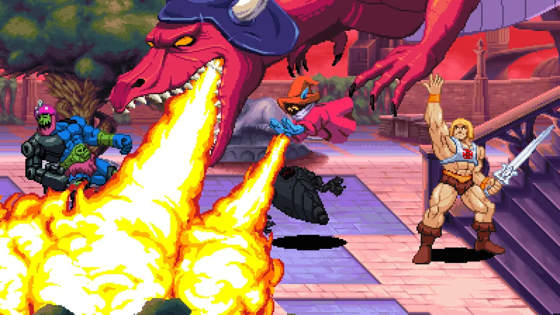 He-man in uno screenshot ufficiale del videogioco dragon pearl of destruction