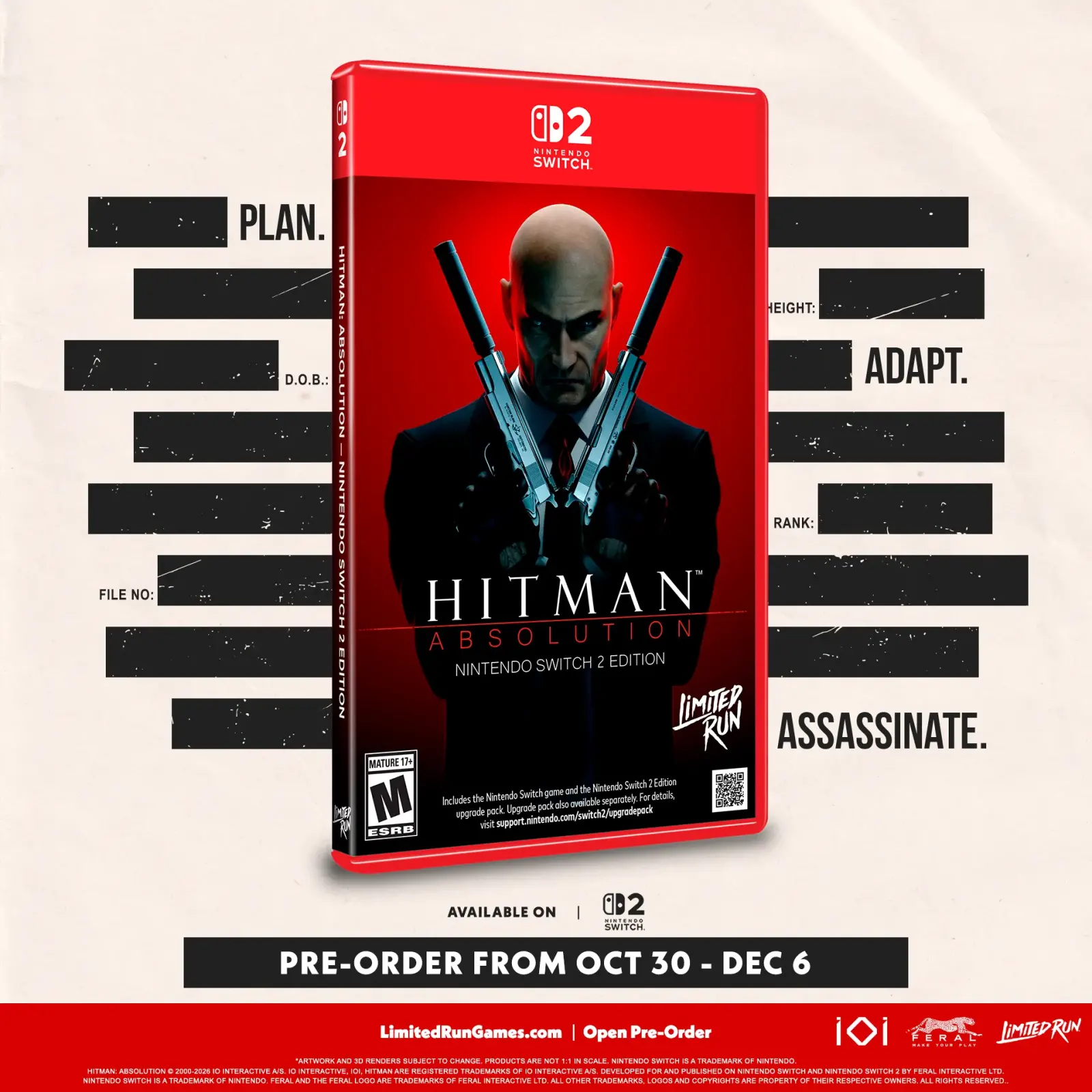 Hitman absolution switch 2 fisico: cartuccia, preordini e prezzo Confezione ufficiale di hitman absolution nintendo switch 2 edition di limited run games