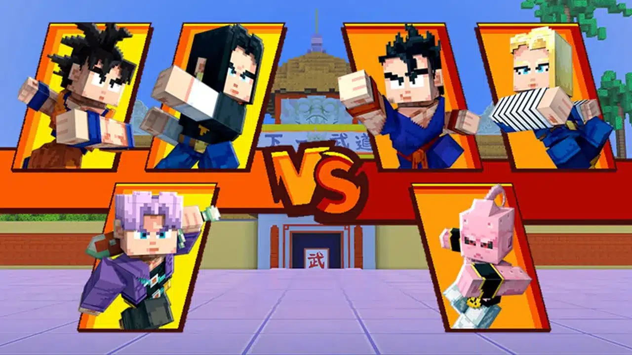 I combattenti del dlc originale dragon ball z per minecraft