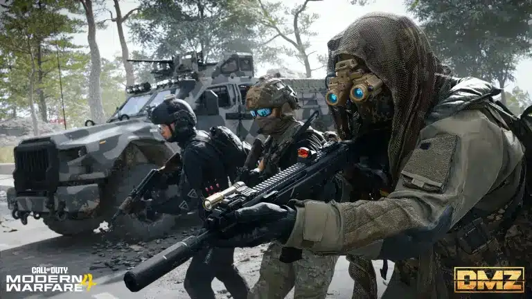 Squadra di operatori a Hajin in Modern Warfare 4 DMZ