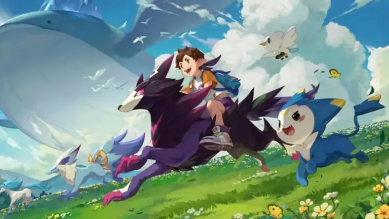 Roco kingdom world: esploratore con creature jinies in un paesaggio colorato