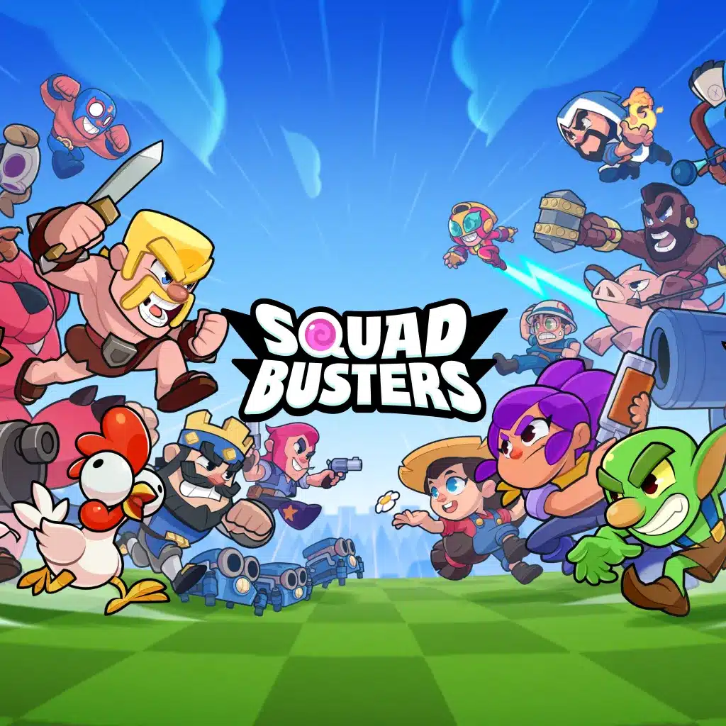Squad busters chiude: server, account e progressi, cosa succede Squad busters, grafica promozionale ufficiale supercell con i personaggi del gioco