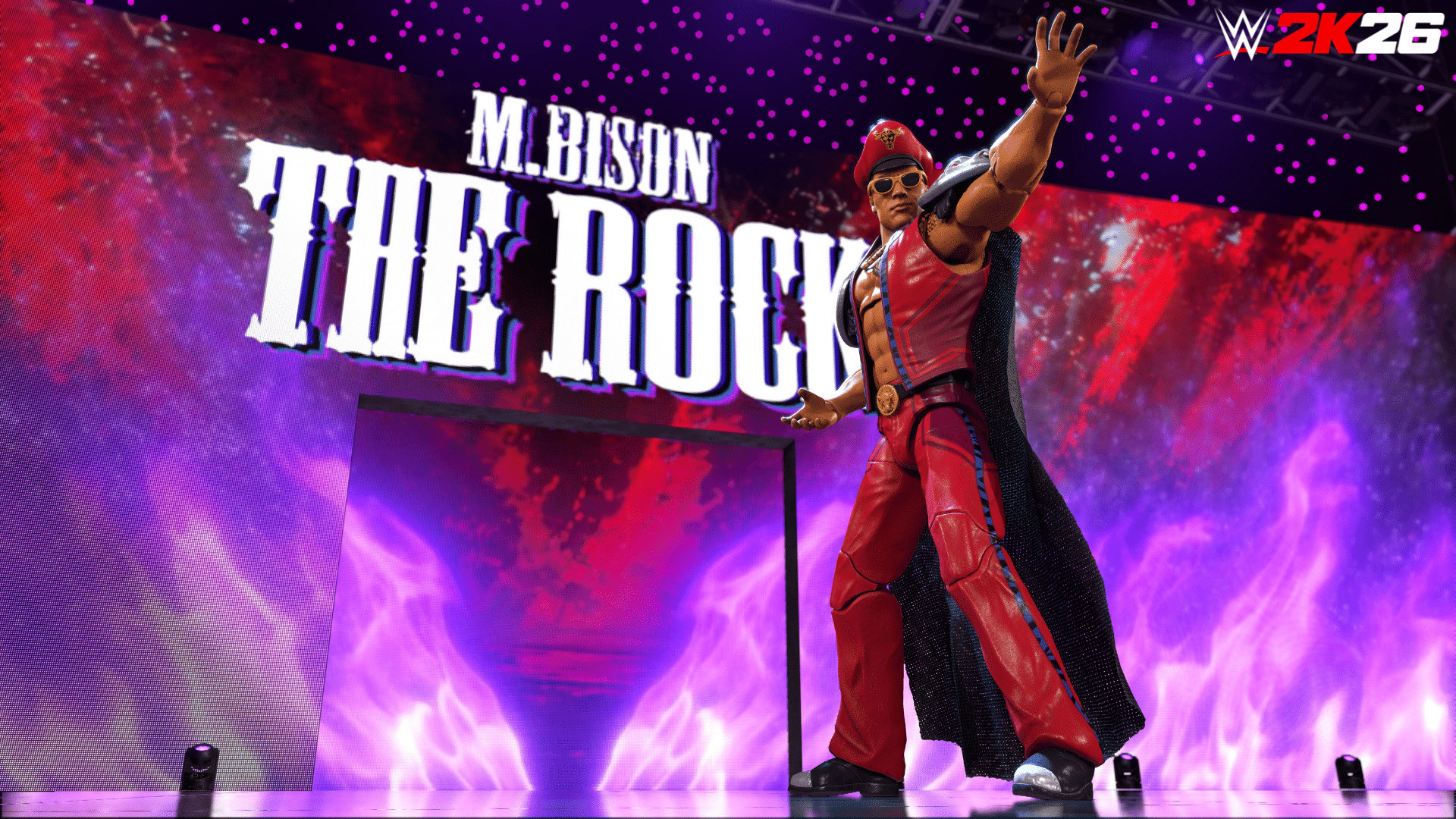 The rock final boss come m. Bison nel pacchetto street fighter di wwe 2k26